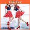 Elegantes Sexy Damen Kostüm für Erwachsene mit Cartoon Minnie Maus und Punkten für Halloween