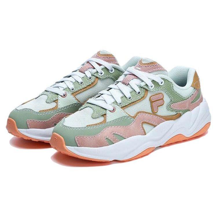 Fila Fusion Flash Retro Low-Top Running Shoes Women Sneakers Lotus-Green Swamp-Green T12W321101FWM