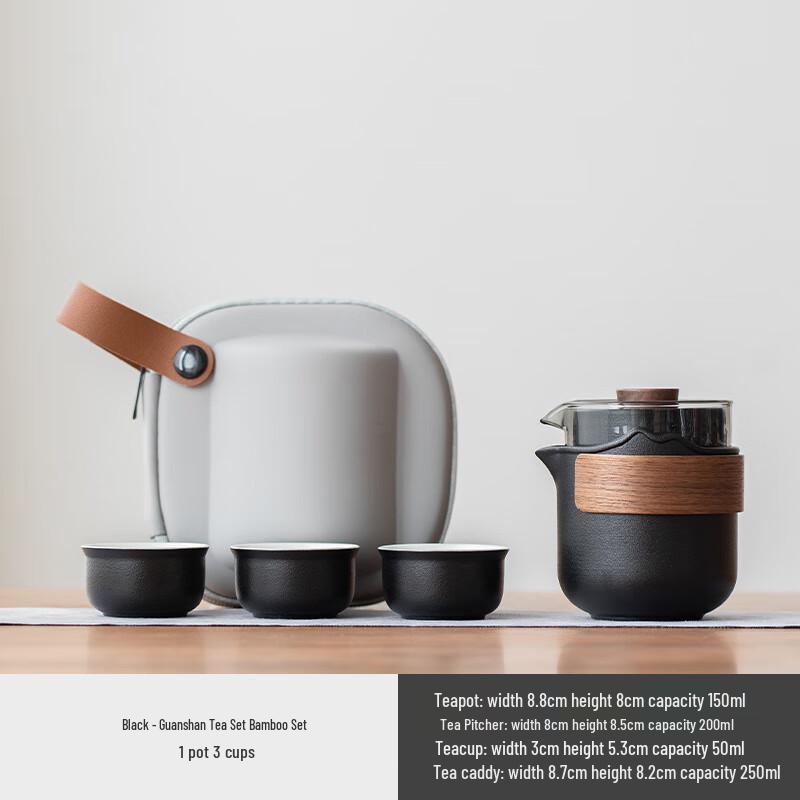 OIMG Portable Coarse Pottery Travel Tea Set