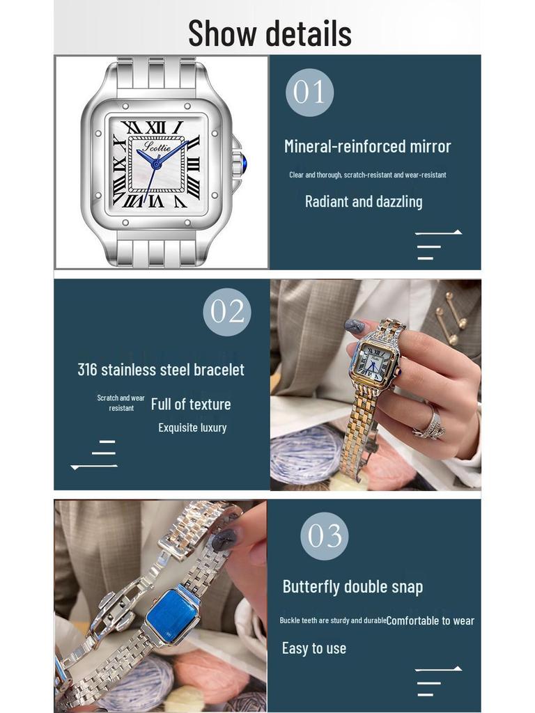 2024 Bestseller: Ladies' Stainless Steel Quartz Watch - Elegant, Waterproof, High-Quality Design