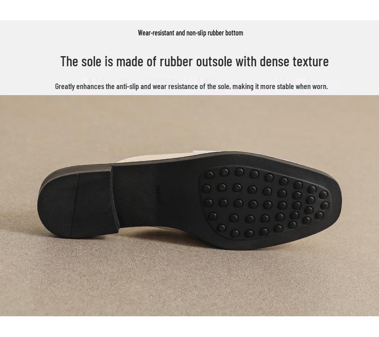 Weiwei Girl Closed-Toe French Retro Mule Slippers, Women's Versatile Flats, Plus Size Available