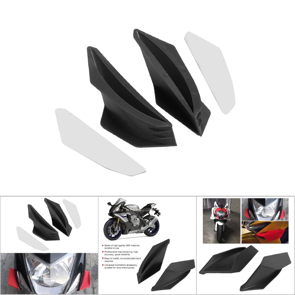 Motorcycle Aerodynamic Winglets Spoiler Wing Universal Modification AccessoryBlack