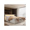 Upholstered Bed - MUVOE - 140x200 Cm - LED - Faux Leather - Headboard 80 Cm