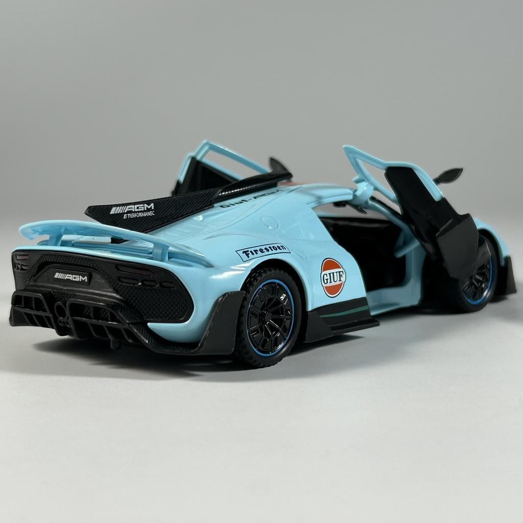 1:32 Mercedes Benz ONE Supercar Alloy Metal Diecast Model Car Sound And Light Pull Back Trendy Children Toy Birthday Gifts Boys