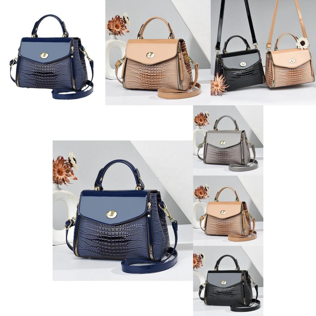 Chic Trendy Crossbody Handbag With Chain Elements And Secure Zipper Closure For Moms