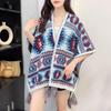 New Yunnan Ethnic Style Double-Sided Shawl: Versatile Warm Cloak Scarf for Women