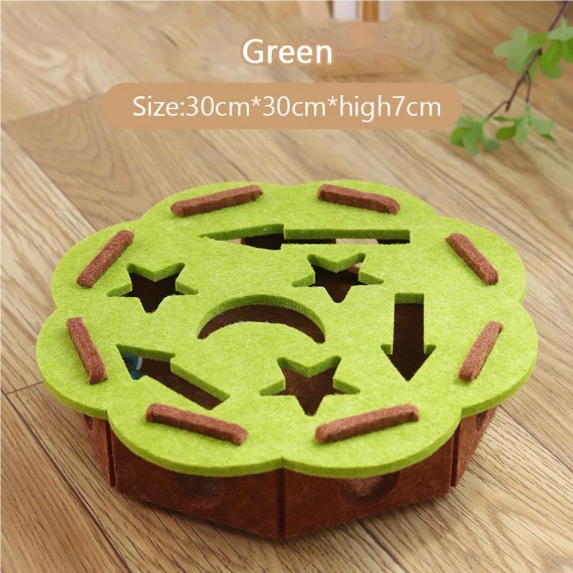Cat Puzzle Toy Felt Puzzle Box Cat Exercise Toy With Ball Indoor Sports Entertainment Hunting Cat Toys For Indoor Cats