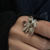 925 Sterling Silver Exaggerated Big Flower Adjustable Rings For Women Luxury Quality Jewelry Accessories Wholesale Jewellery