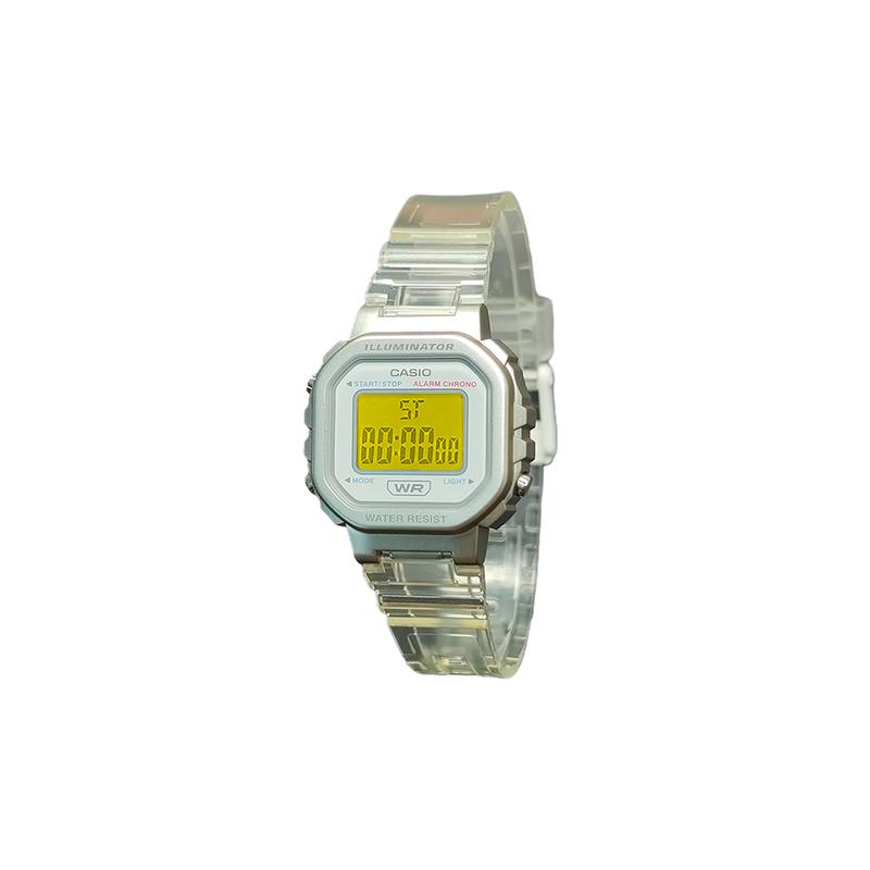 CASIO Customized watch modified series colorful horizontal striped mirror LA-20WHS-7A modified-Silver LA-20WHS-7A--Silv-BaiSeBiaoPanHuangSeBiaoJing белый
