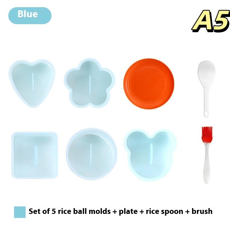 Cartoon Triangular Sushi Kit - 1Set Maker Sushi Mold Onigiri Rice Ball Food Press Japanese DIY Tools for Kitchen Bento