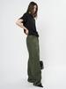 Louvre Spring Retro Low-Waist Loose-Fit Slim Green Women's Overalls