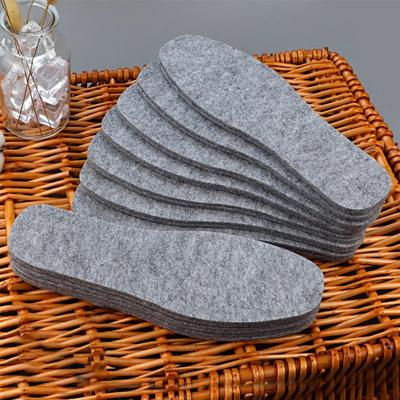 5 pares de plantillas térmicas de fieltro de lana, plantilla gruesa y cálida para hombres y mujeres, zapatos transpirables y amigables con la piel