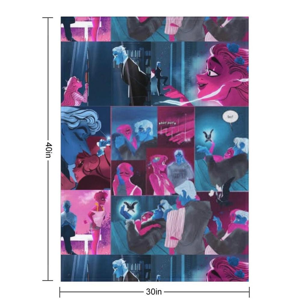 Lore Olympus Persephone and Hades Collage Webtoon Art Throw Blanket Softest blankets and throws Decorative Throw anime Blankets