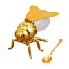 Bee Shaped Honey Jar Storage Pot with Spoon Creative Ornament Modern Sugar Pots Condiment Pot for Parties Housewarming Gift