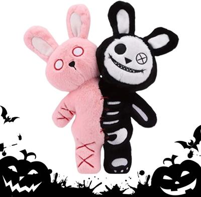 Two Headed Horror Toy, Horror Bunny Doll, Soft Scary Design, Creepy Cute Style, Excellent for Bedroom Decor, Car Accessory, Halloween