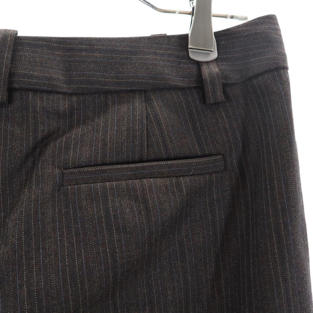 Chloe French Wool Striped Pattern Slacks Pants T36 Brown Women Used