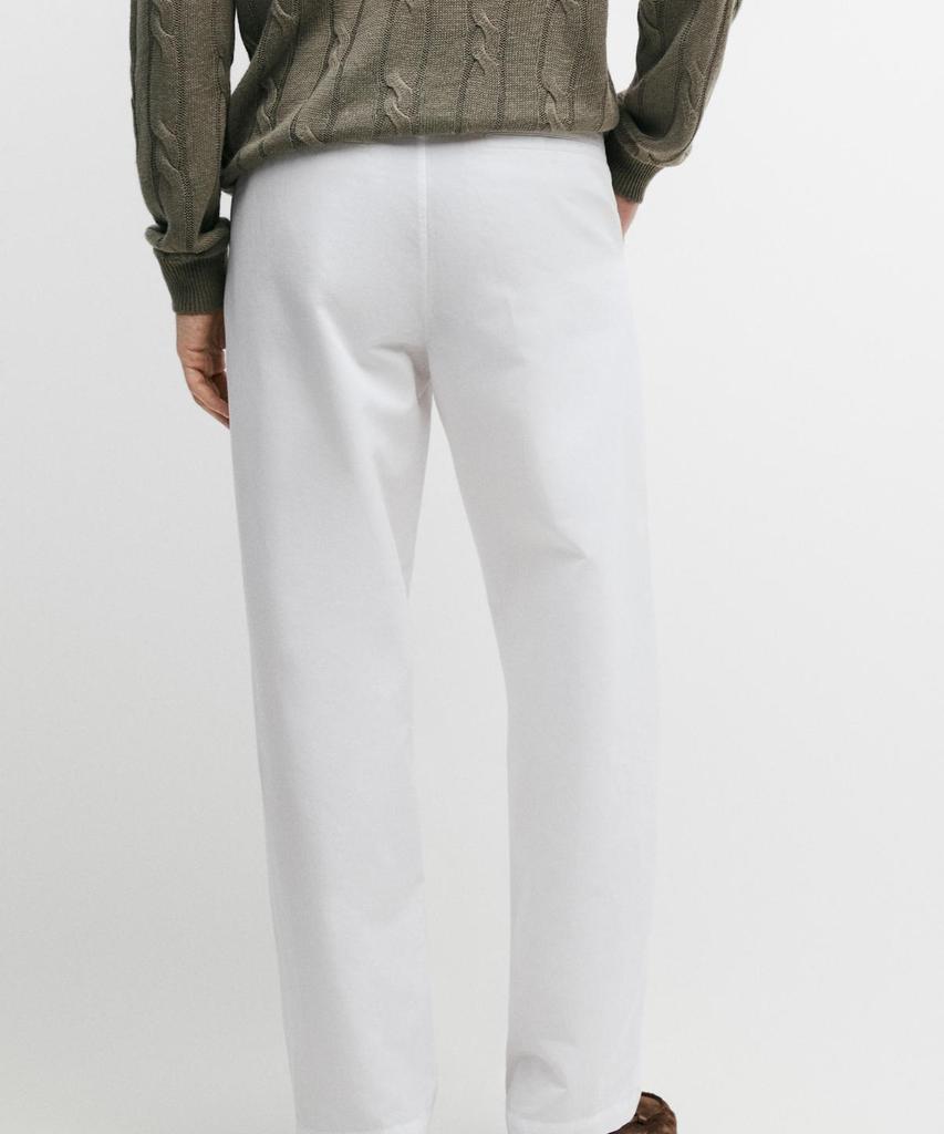 Masimodutti Cotton Linen Poplin Barrel Fit Pants