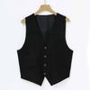 Herren-Lederweste, V-Ausschnitt, einreihig, Western-Weste, ärmellos, Herrenweste, Motorrad-Biker-Lederjacke, Club-Chopper-Weste