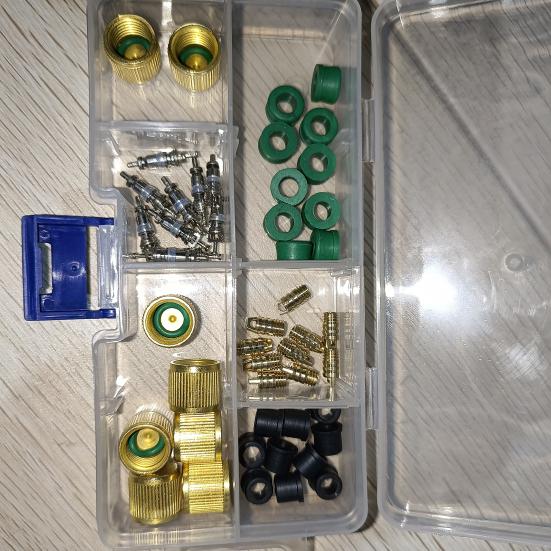Kältemittelfüllschlauchkappenkerne 1/4 3/8 Zoll Dichtungen Reparaturwerkzeugsatz