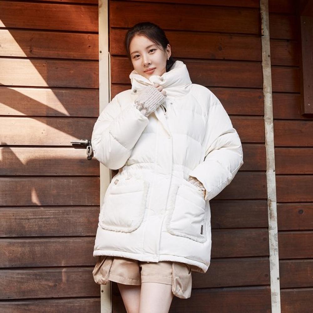 Bbc Earth W Teddy String Middle doWn Coat Ivory 085