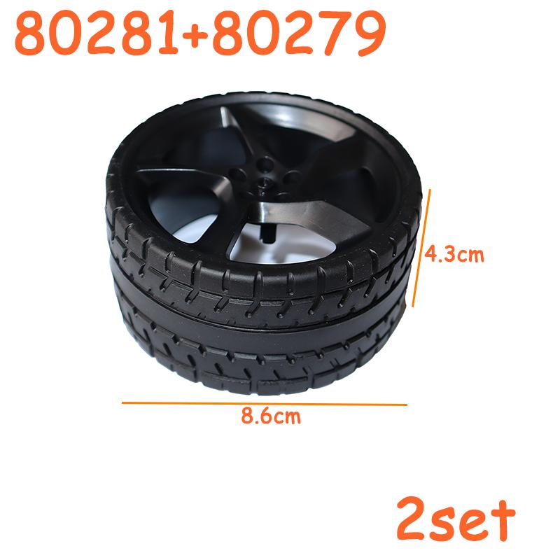 Tire Wheel Cross Hole Set Car Truck Wheels Hub Technical Bricks MOC Motorcycle Tyre & Rim Construction Building Blocks