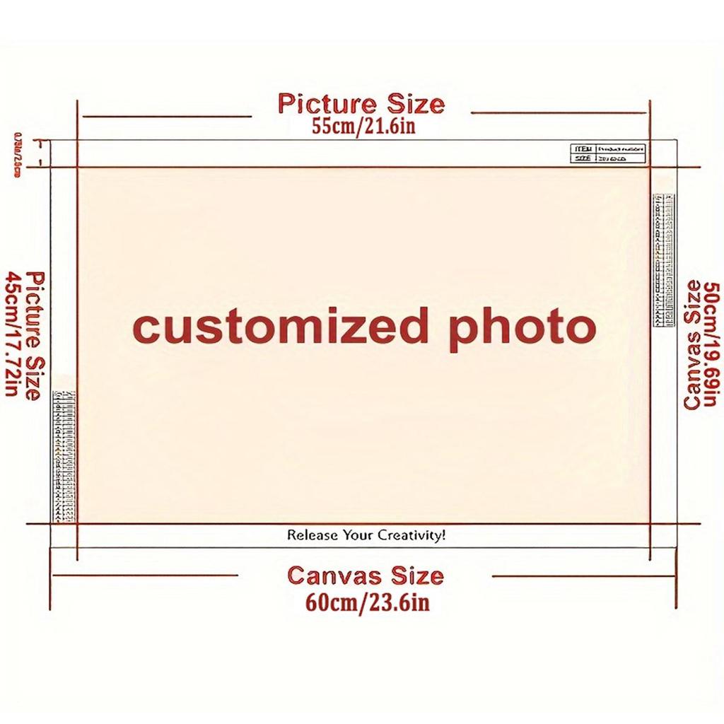 Large Size Custom Diamond Art Painting Kits Full Drill for Adults Personalized Photo for Your Family Kids Cats Dog Customized Diamond Paint