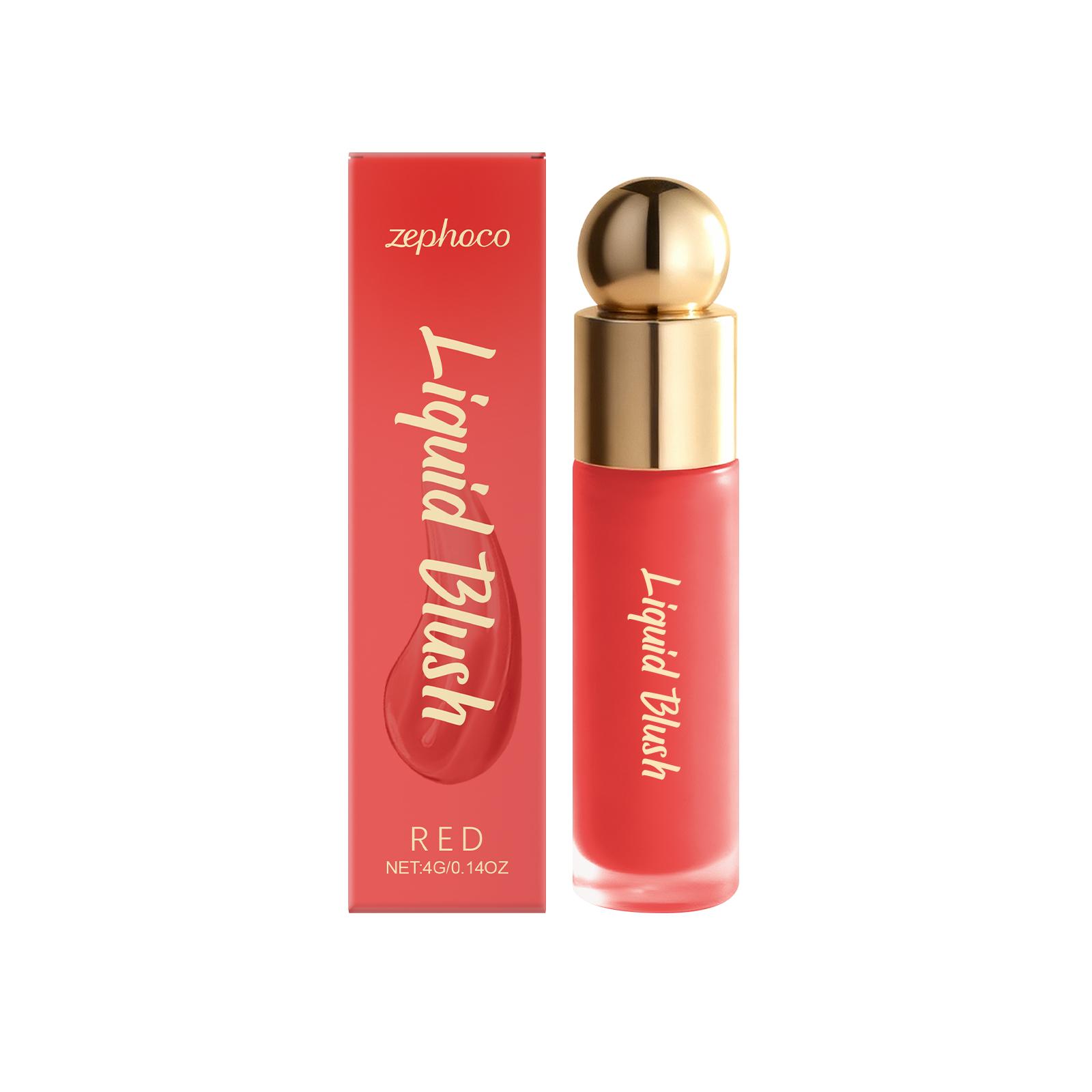 Zephoco Red Moisturizing Liquid Blush – Natural Appearance, Effective on Cheeks, Easy to Apply and Blend, Creates a Cozy Atmosphere