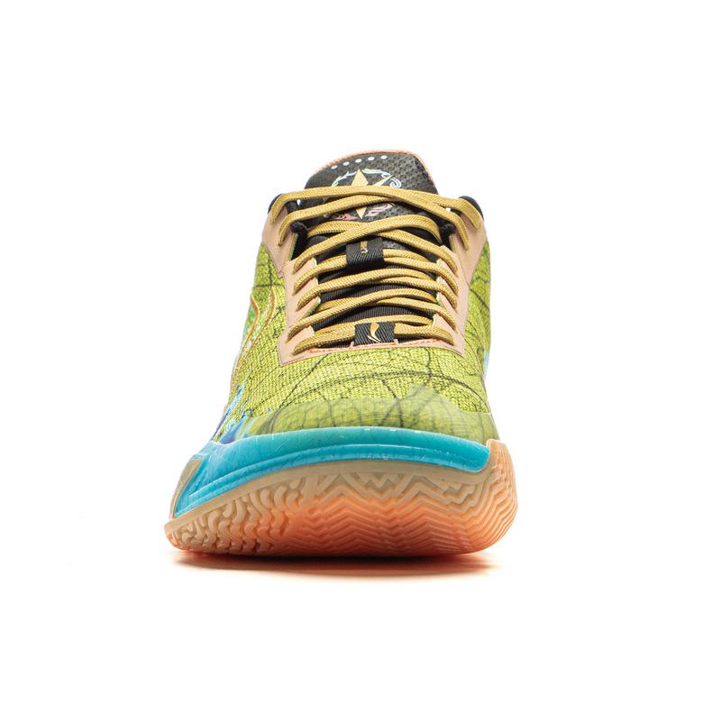 New LiNing Knife 5 Slip Resistant Rebound Coverage Performance Basketball Shoes Men's Orange Blue ABAU095-6