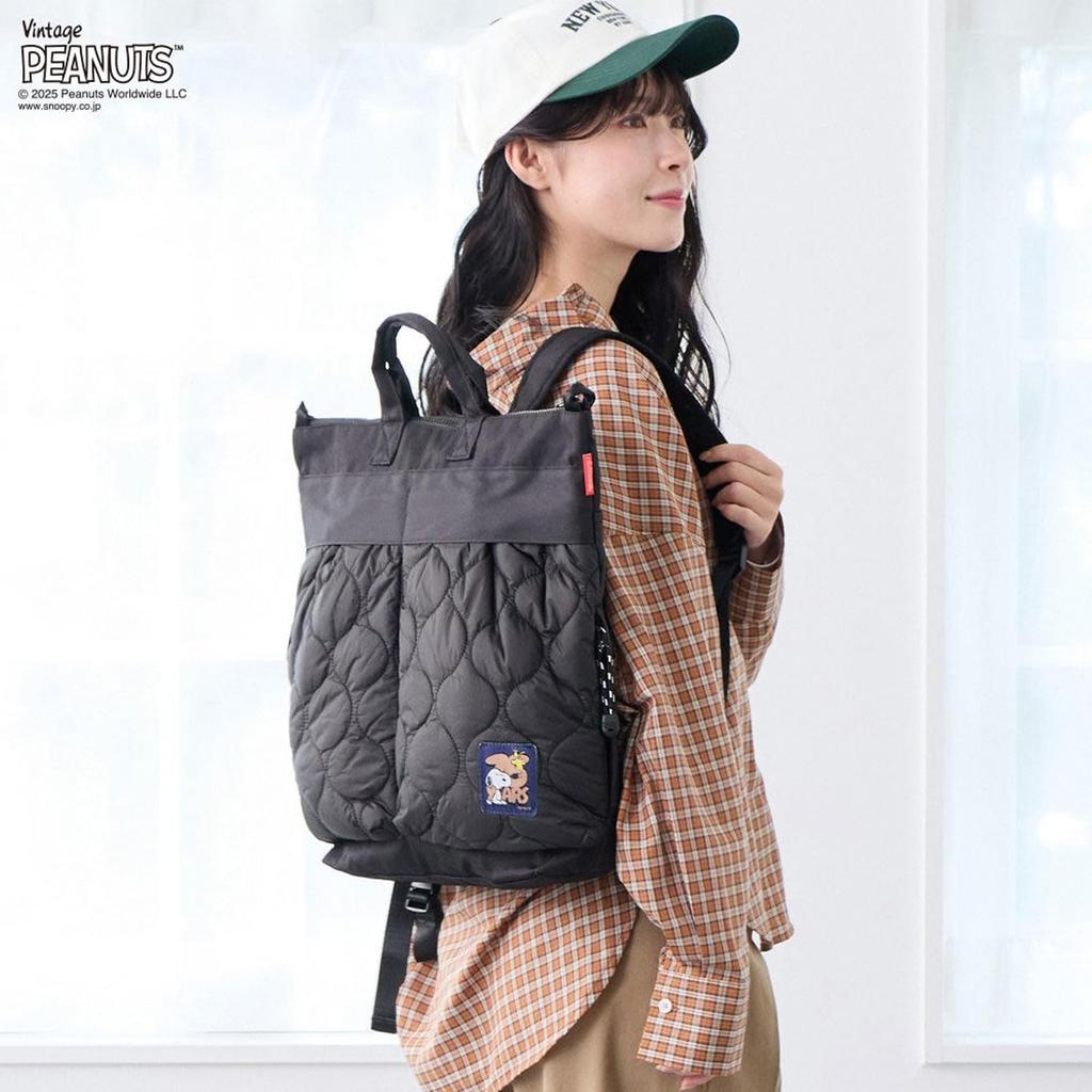 Snoopy Helmet Bag Backpack [Rootote] [Backpack] IP. Theo. Puff. Peanuts-0R [Black]