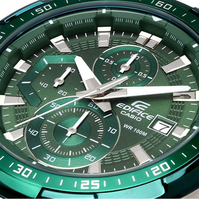Used EDIFICE Watch CASIO Chronograph Green Overseas Model EFR-539DE-3AV [Parallel Import]