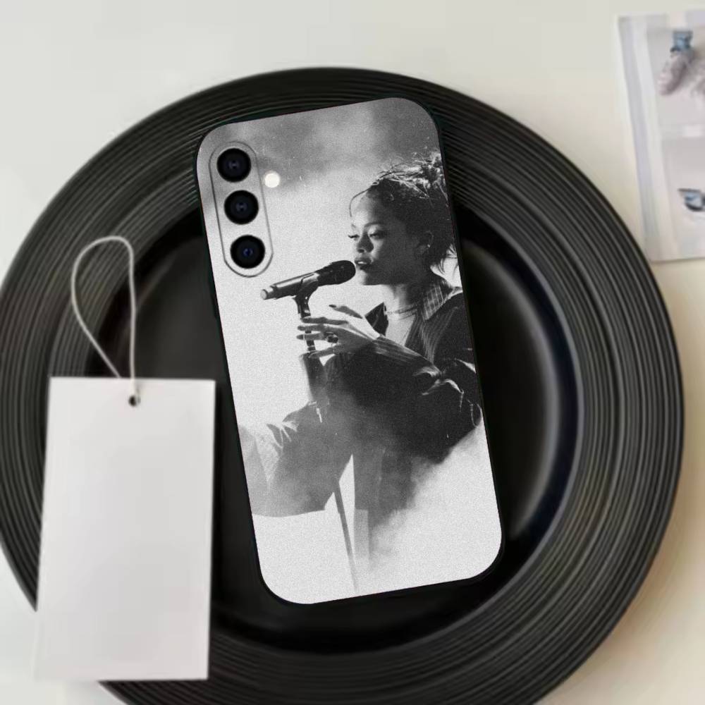 R-Rihanna Phone Case For Samsung Galaxy A73,A72,A71,A70,A53,A52,A51,Soft Silicone Black Cover