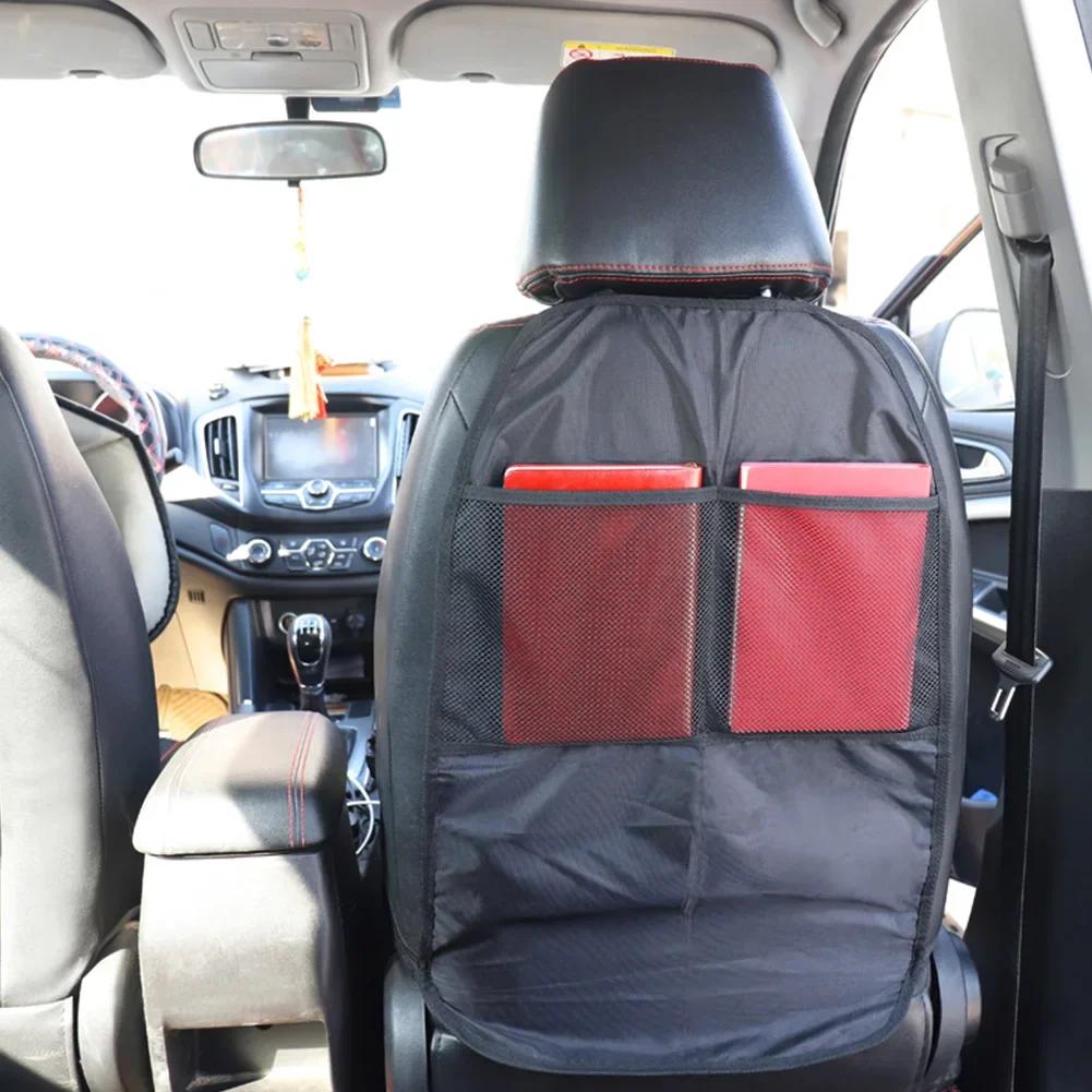 Car Seat Back Cover Protector Waterproof Anti Kicking Pad Organizer for Kids Pet Multifunctional Car Seat Storage Bag