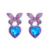 Needle Light Luxury Sweet Personality Design Earrings Zircon Butterfly Love Earrings Temperament Earrings