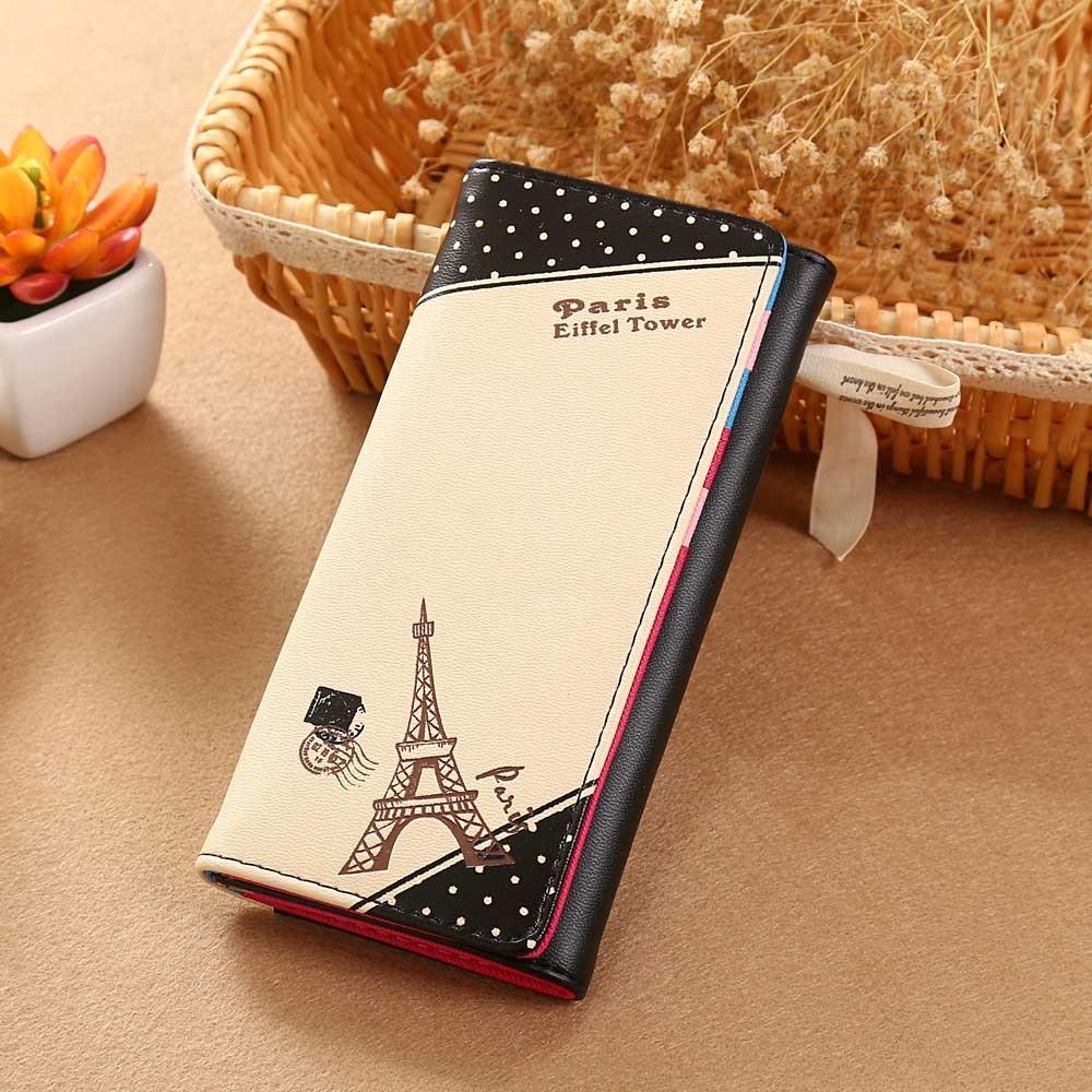

Женский кошелек Paris Eiffel Tower Hasp для монет, длинный кошелек, держатели для карт, сумка BK