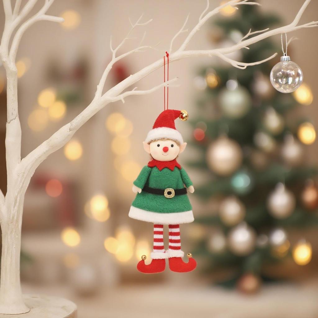 Cartoon Couple Elf Belt Christmas Tree Ornaments