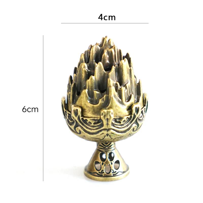 Mini Antique Boshan Furnace Bronze Incense Burner Replica of Han Dynasty Gold Inlaid Copper Household Incense Burner Indoor