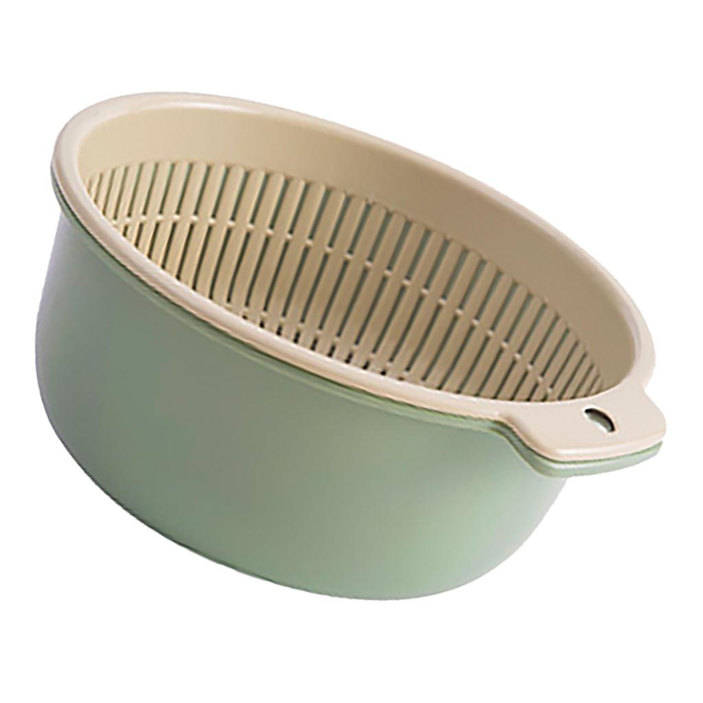 Fruits Vegetables Washing Basket Round Double Layer Kitchen Strainer Colander Bowl Set for Fruit Vegetable Wash