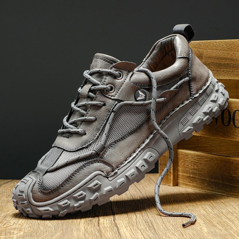 Neue Herrenmode-Freizeitschuhe, handgenäht, Übergröße, Herrenschuhe, Herbst, rutschfest und abriebfest, Outdoor-Wanderschuhe, Sportschuhe