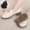 Popular Comfortable British Women's Shoes 2025 Autumn One-pedal Soft-soled Single Shoes Leather Shoes Women's New Soft Leather Loafers Women's