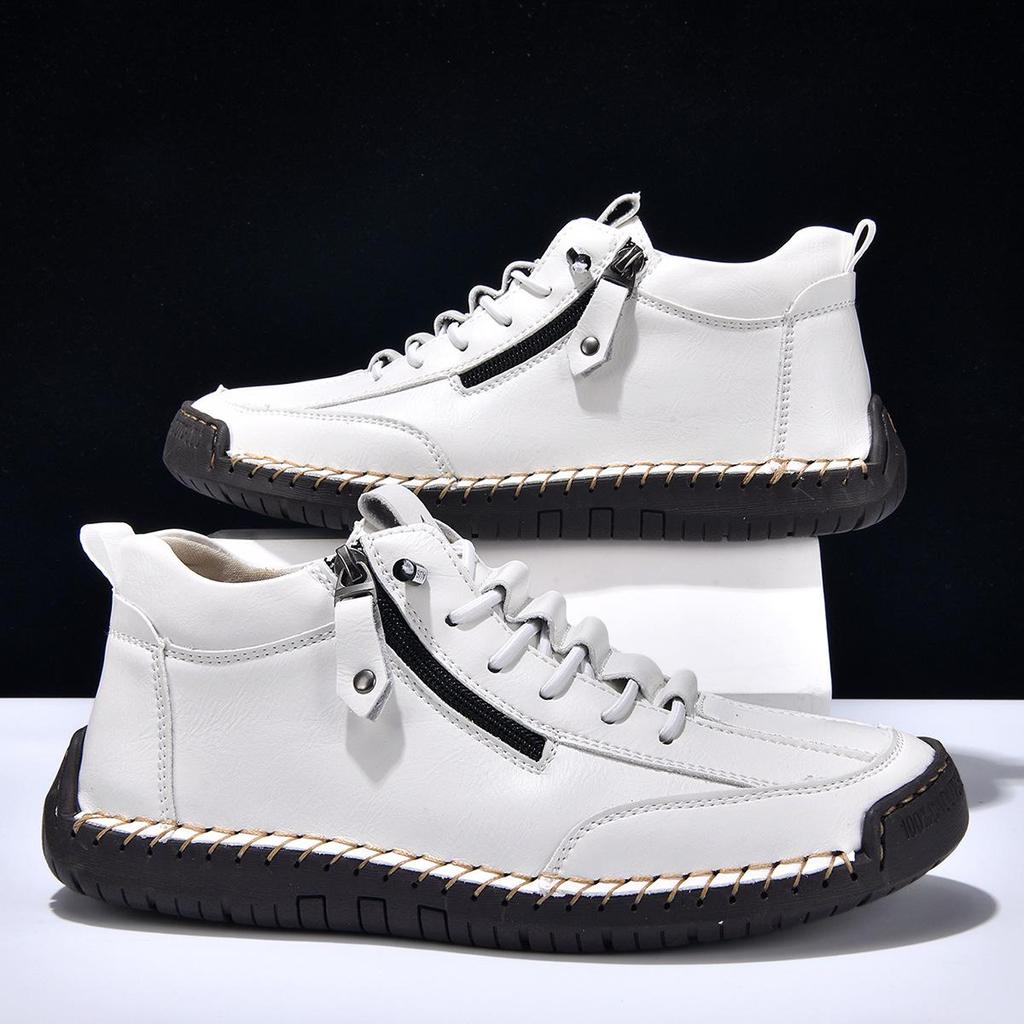 Men's Retro High-Top Casual Leather Shoes - Outdoor Style
