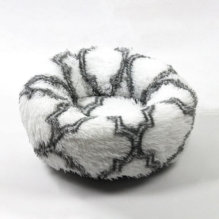 32 Farben Rundes Hundehaustierbett Bequemer Plüschzwinger Tiefschlaf Katzenstreu Schlafbett Haustierhaus Schlafsofas