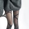 Spring Summer Nylon Mesh Women Tights Stockings Cross Line Punk Style Women Pantyhose Lace Tights Night Club Party Accessories