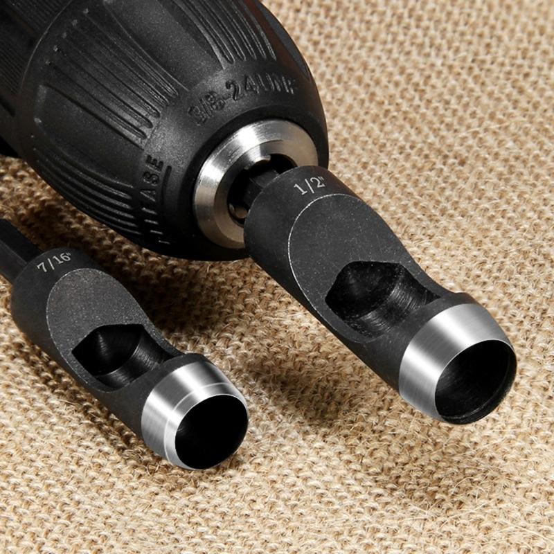 Sechskant-Adapter Elektrische Maschine Hohlstanzer Für Bohrer Pappe Leder Gürtel Kohlenstoffstahl Weiches Material Bohrer