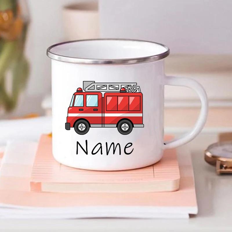 Personalized Mug for Kids Hot Chocolate Custom Car with Name Mug for Boys Kids Handle Mugs Birthday Party Favors Children's Gift