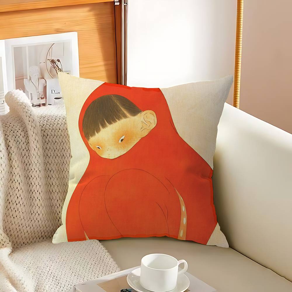 Y-yoshitomo Nara-A Ретро Арт Наволочки Домашнее Постельное Белье Декоративная Наволочка Свадебная Супер Мягкая Наволочка 12x12Inch