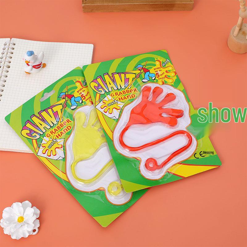 Sticky Palm Large Adhesive Stress-Relief Hand: Stretchable TRP Rubber Toy for Kids, High-Elasticity Hand-Flinging Darts