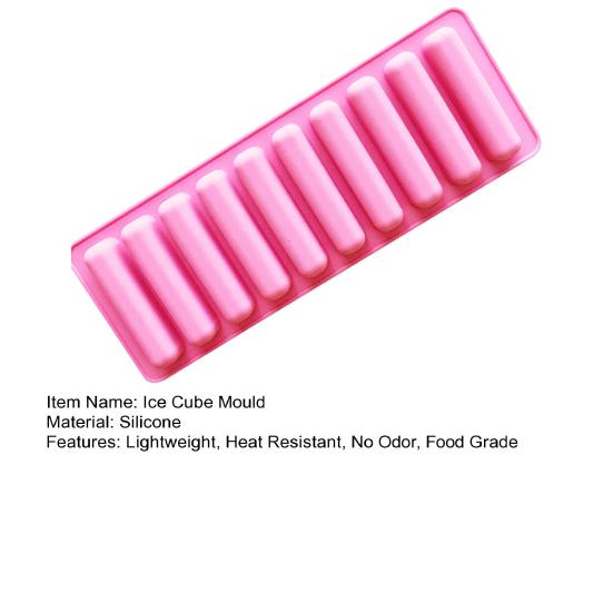 Chocolate Mould High Temperature Resistance Easy Demoulding 10 Grids Reusable Stick Shape Make Biscuits Non-Stick Smooth Ice Cube Mould for Bakery