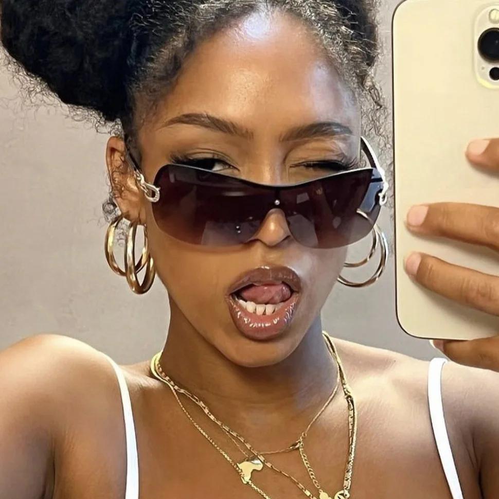 New Arrival Popular Women's Sunglasses Punk Sunglasses Unique Oval Sun Glasses Men Goggle Shades Mirror Colorful Y2K Eyewear