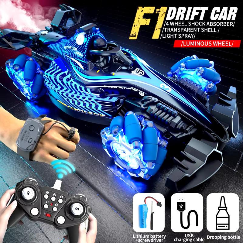 2024 New Rc Racing Car Dual Gesture Control Stunt Spray Car Remote Control Highspeed Vehicle Children's Competitive Toy for Boys F1 Toy Gift