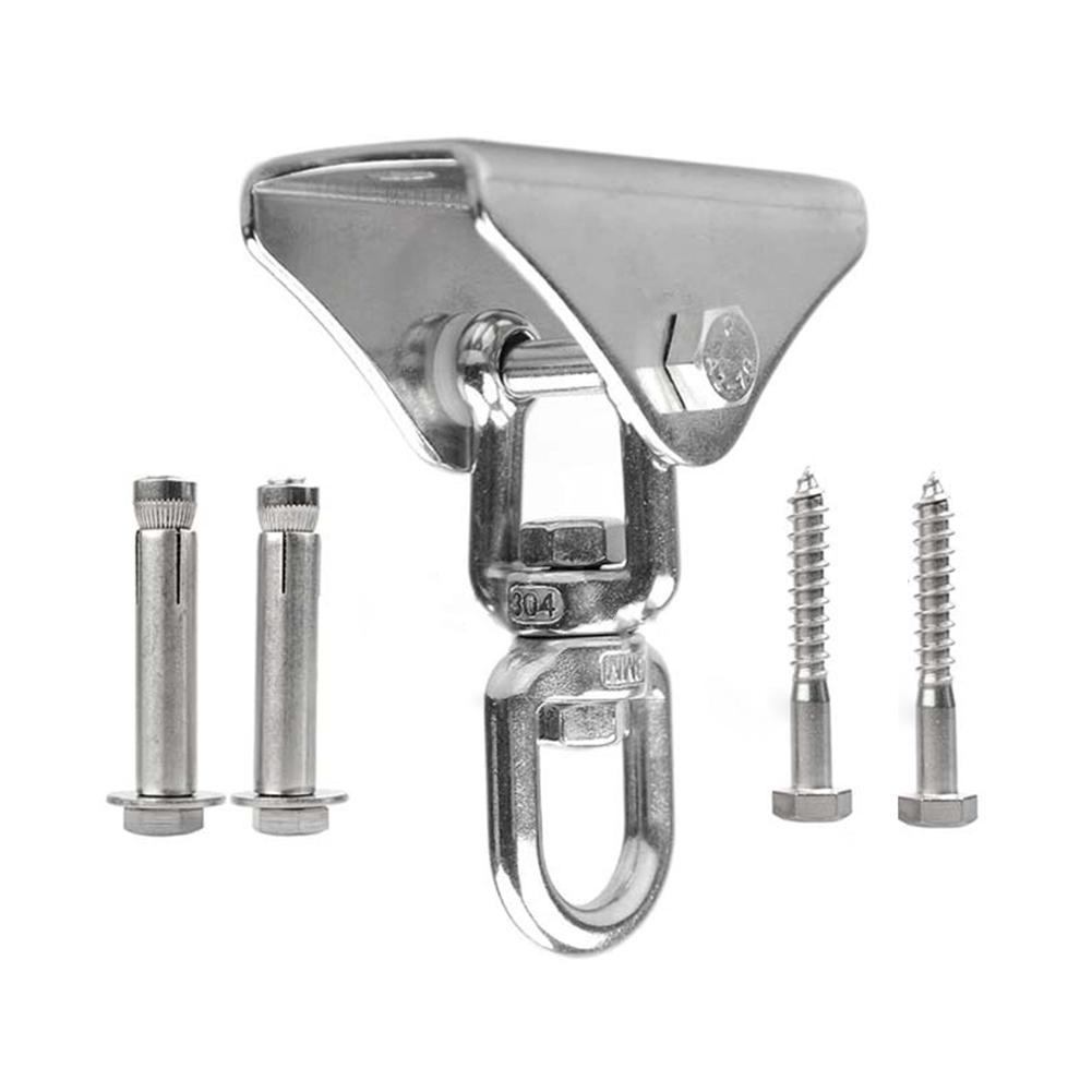 1set Ceiling Hook Set Swing Hook Stainless Steel Rotating Hook Hanging Chair Hanging Bed Fixed Plate Swing Accessories
